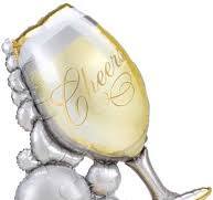 AIRLOONZ Bubbly Wine Glass 51 Inch Foil Mylar Balloon [42468]