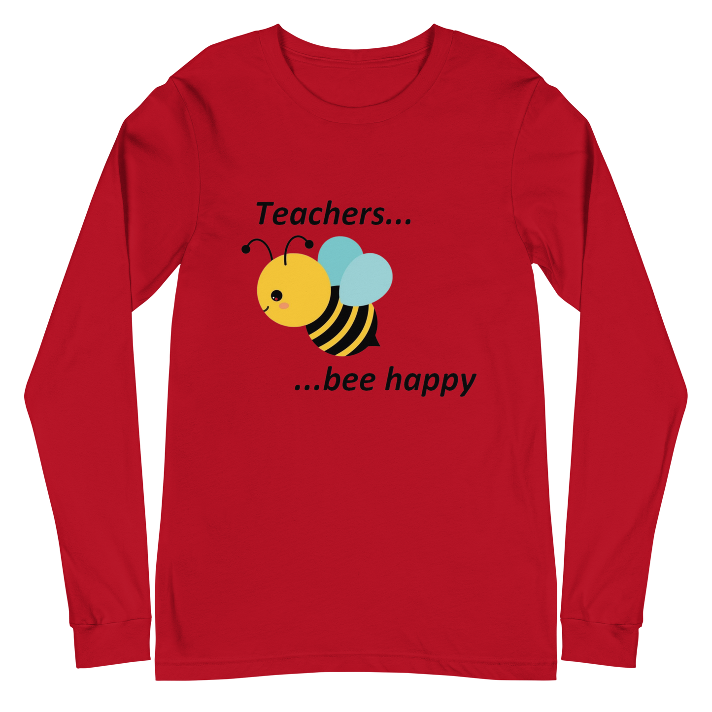 Teacher Bee Happy Unisex Long Sleeve Tee - Pink