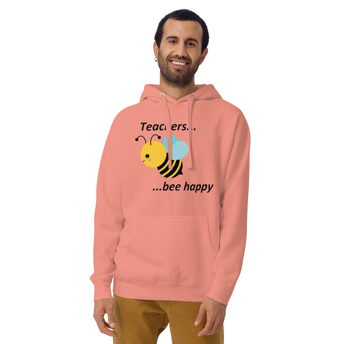 Teacher Bee Happy Unisex Hoodie - Pink