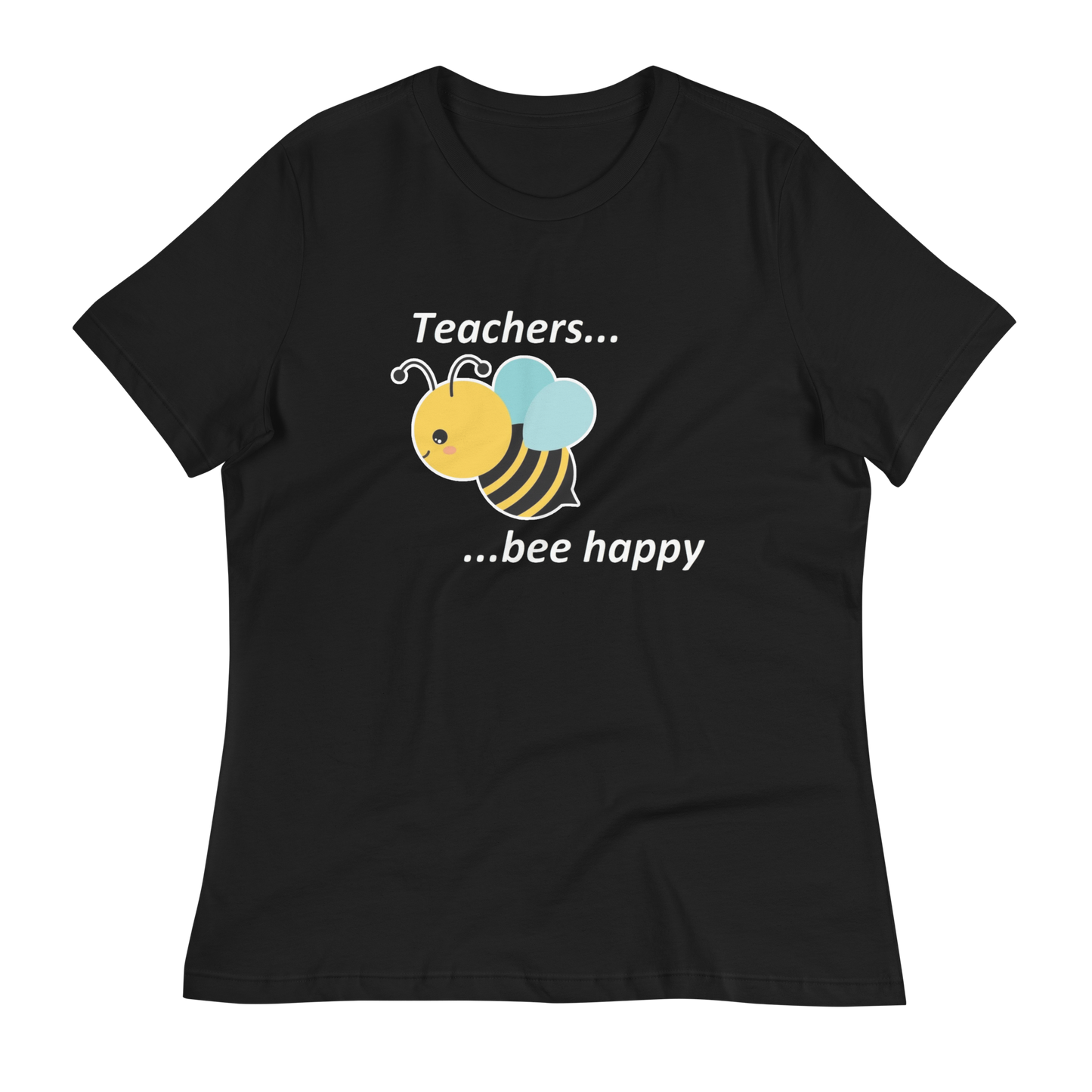 Teacher Bee Happy T-Shirt - Black