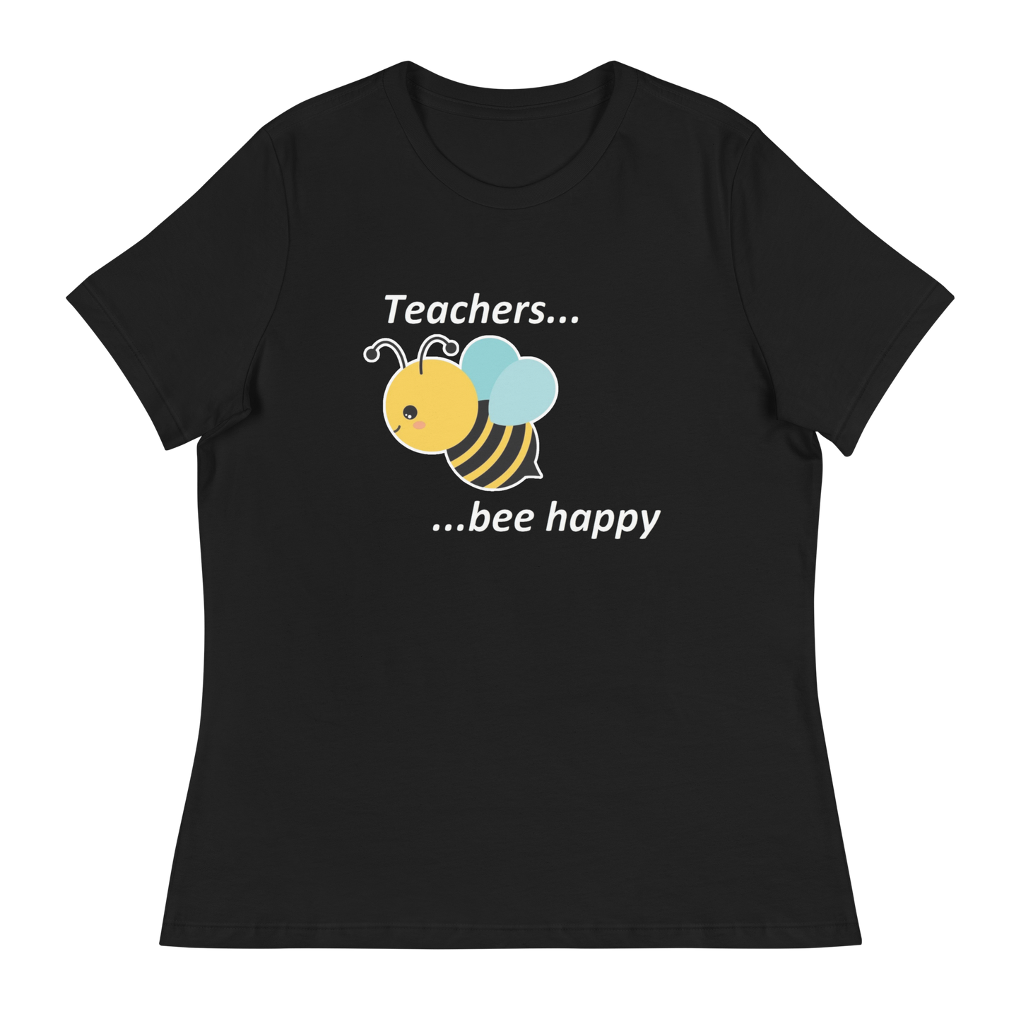 Teacher Bee Happy T-Shirt - Black