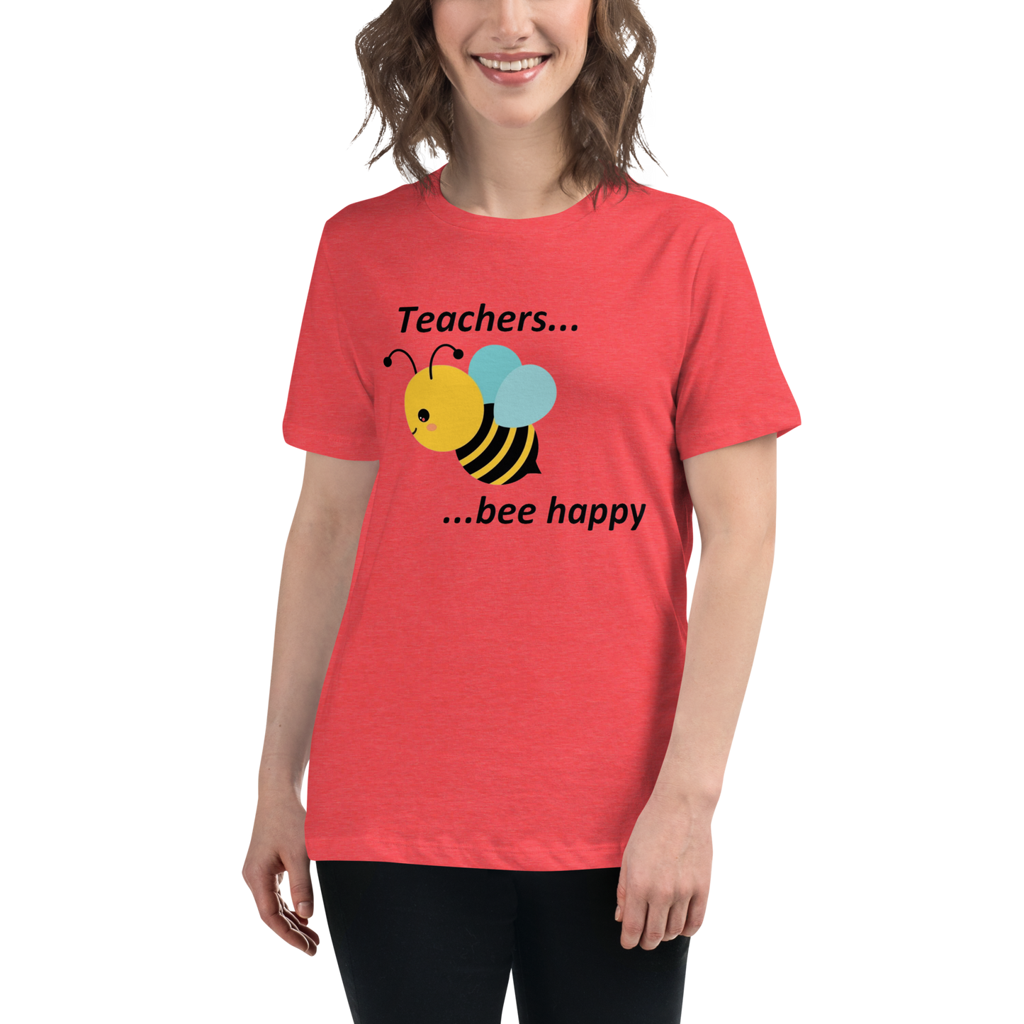 Teacher Bee Happy T-Shirt - Pink