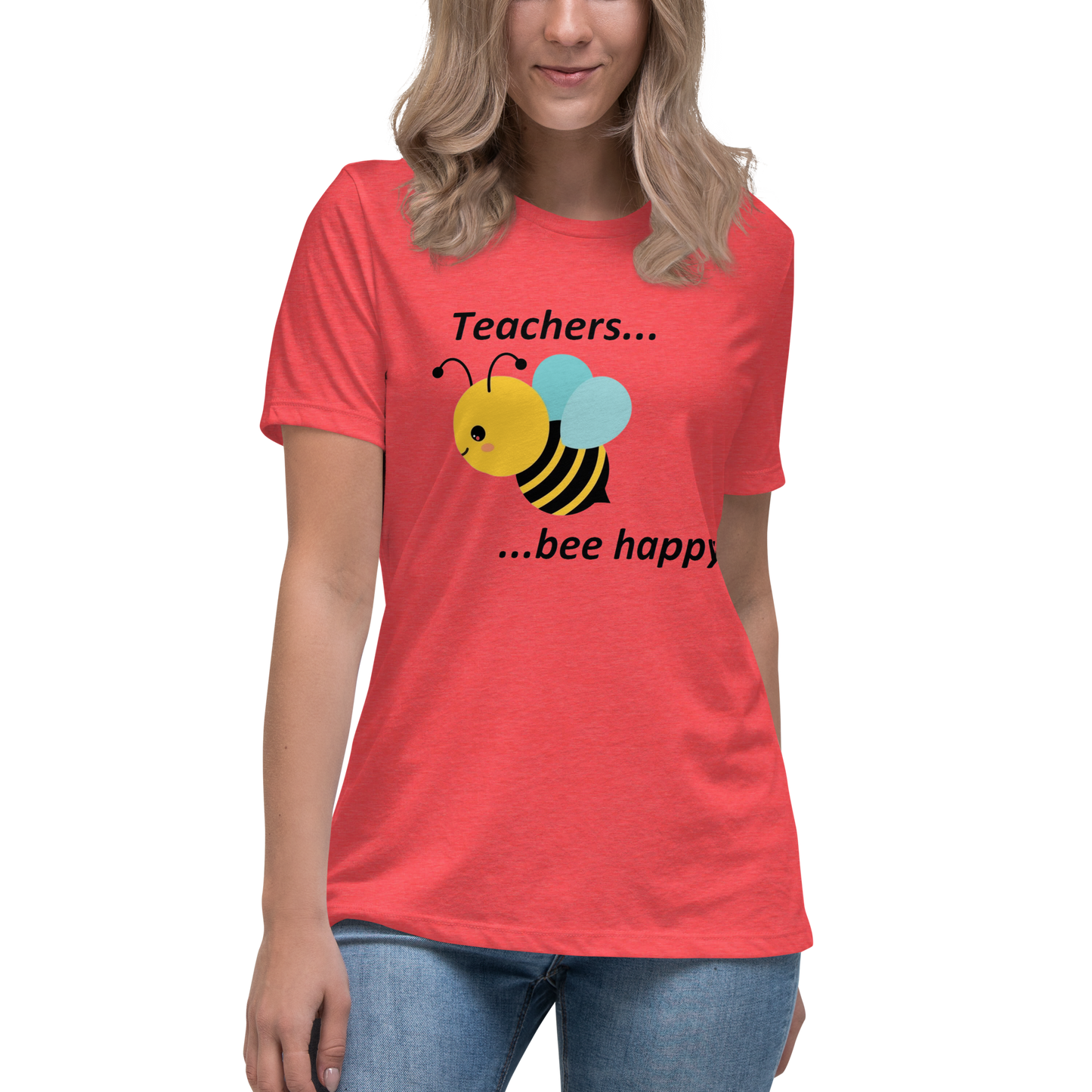 Teacher Bee Happy T-Shirt - Pink