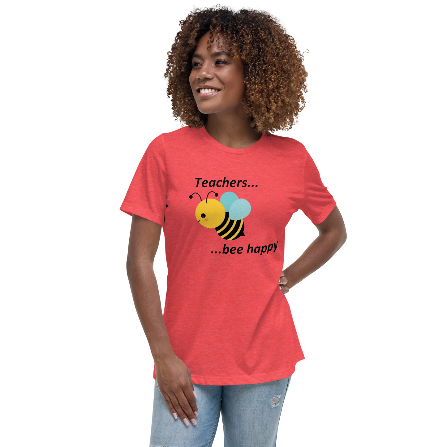 Teacher Bee Happy T-Shirt - Pink