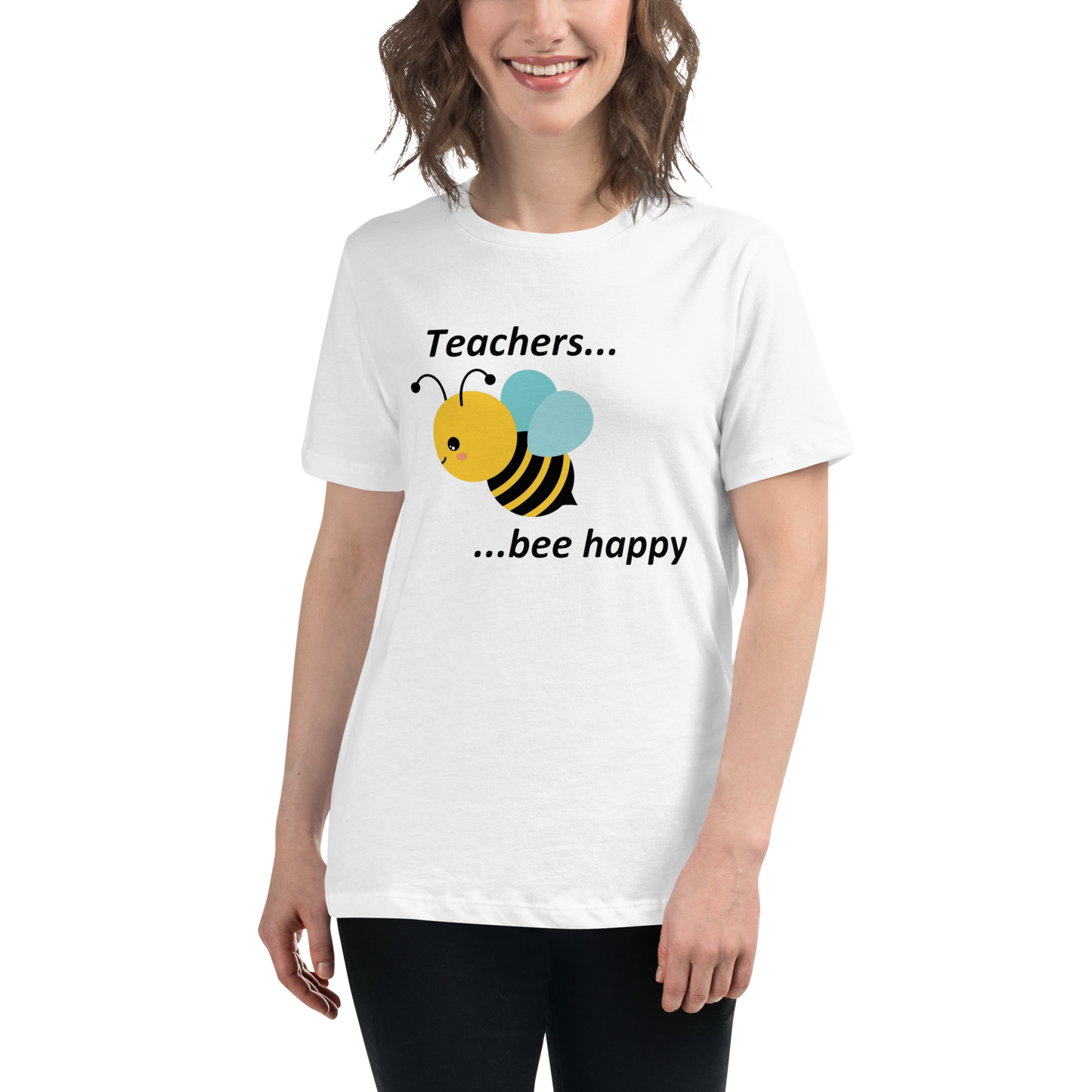 Teacher Bee Happy T-Shirt - White